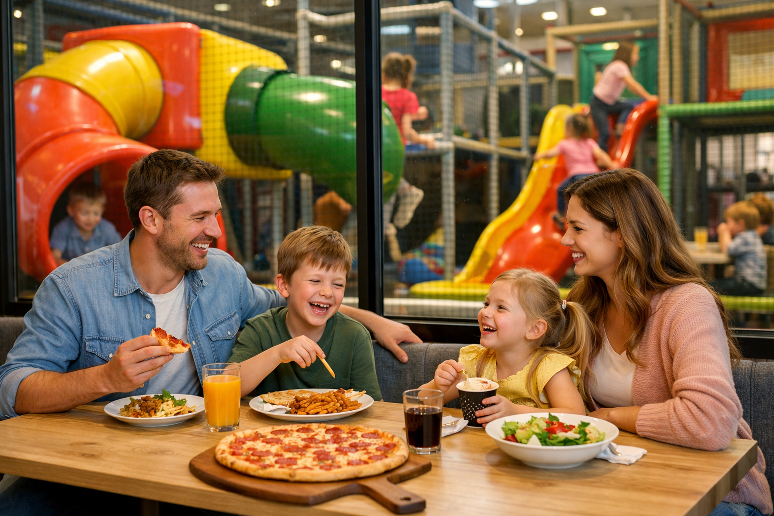 Famiglie con bambini che giocano